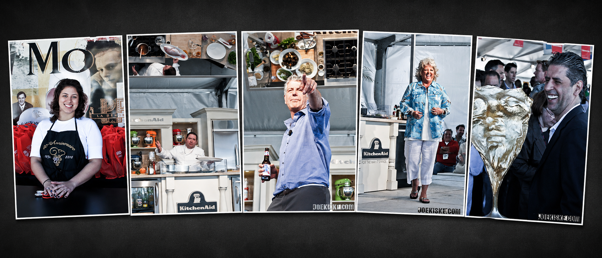 Editorial culture collage featuring culinary stage personalities and a live crowd